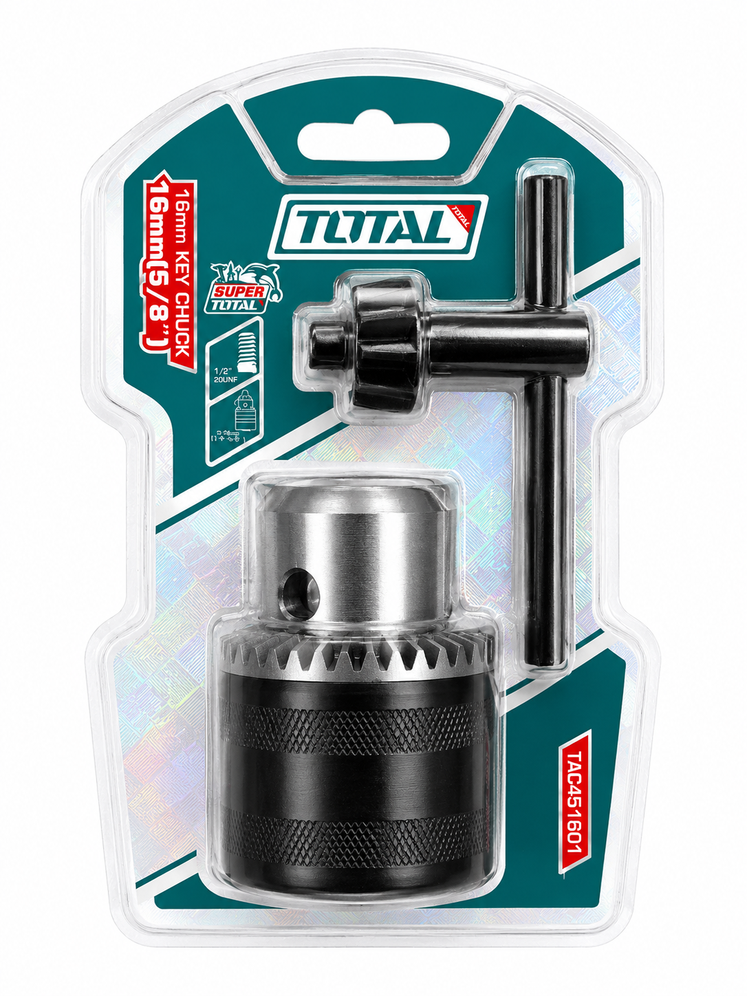 MANDRIL METALICO CON LLAVE 16MM TAC451601 TOTAL