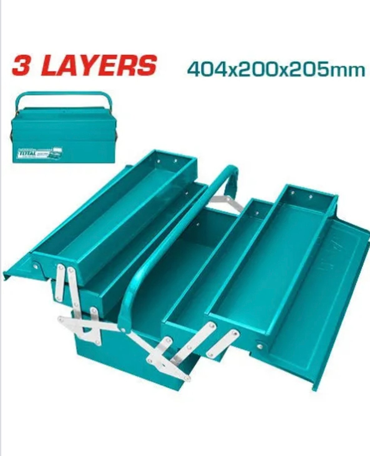 CAJA DE HERRAMIENTAS METAL 3 CAPAS 40X20X20CM THT10702