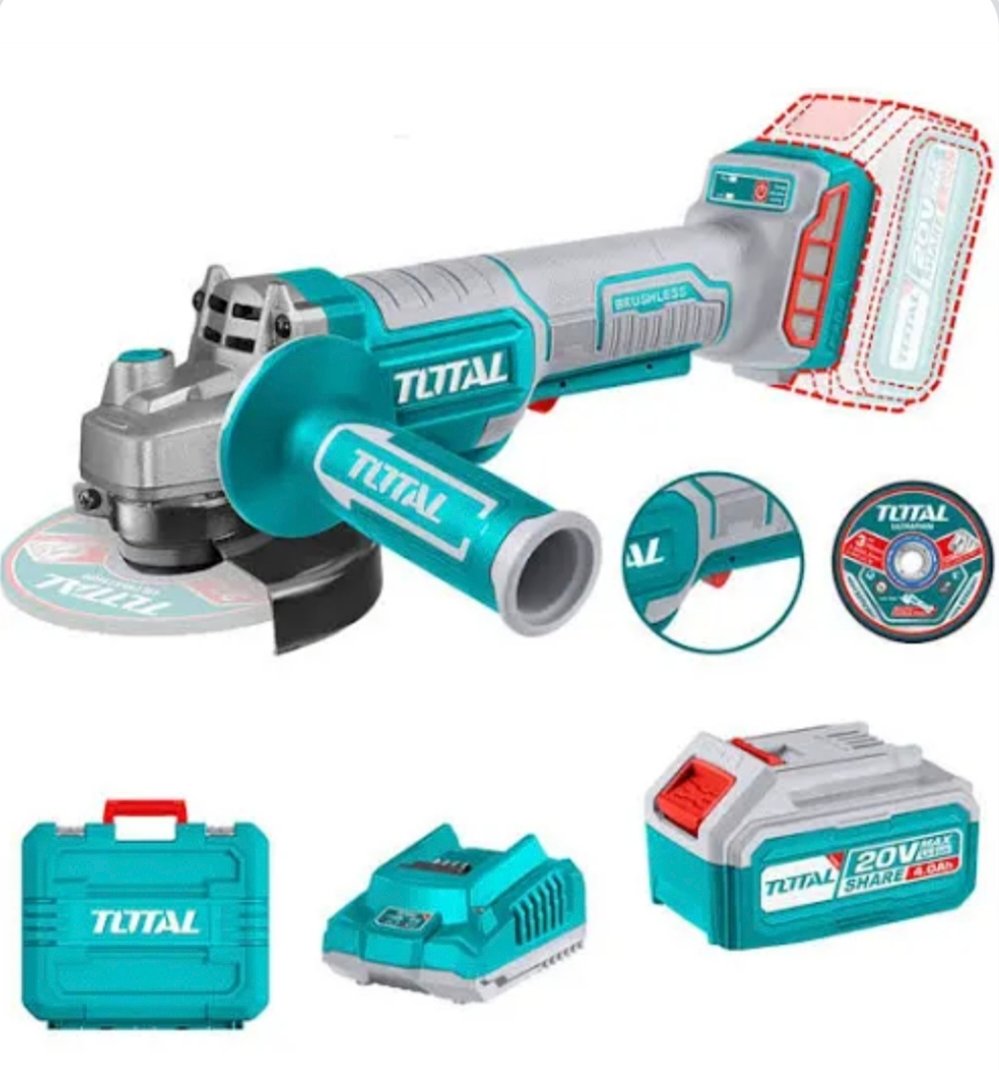 AMOLADORA A BATERIA 20V 115MM BAT/CAR TAGL2111561 TOTAL