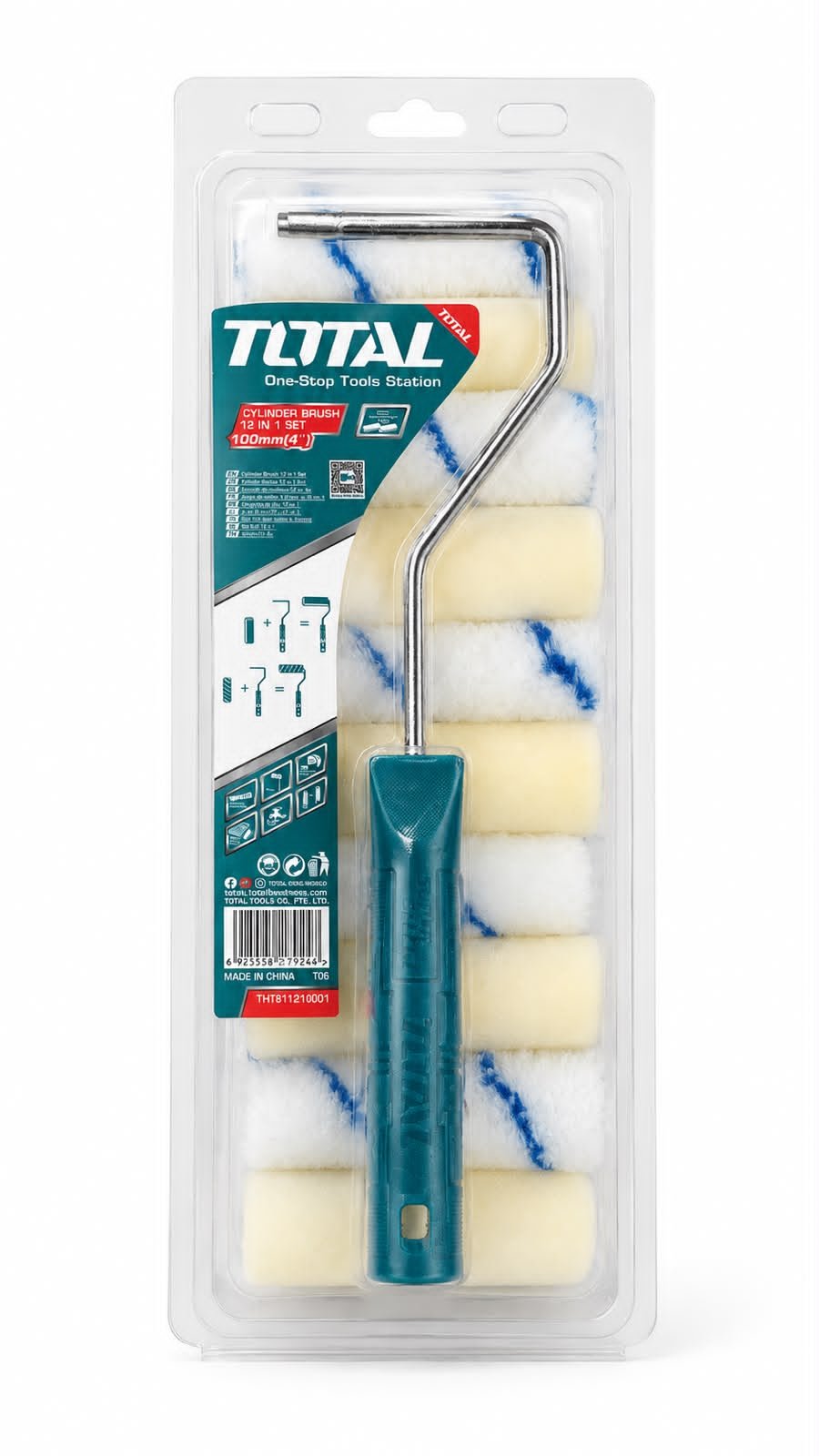 KIT RODILLOS Y FUNDAS P/PARED INT 11PZS TOTAL