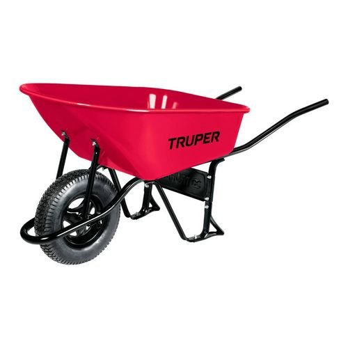 CARRETILLA 100L TRUPER RUEDA NEUM. REFORZ. ROJO