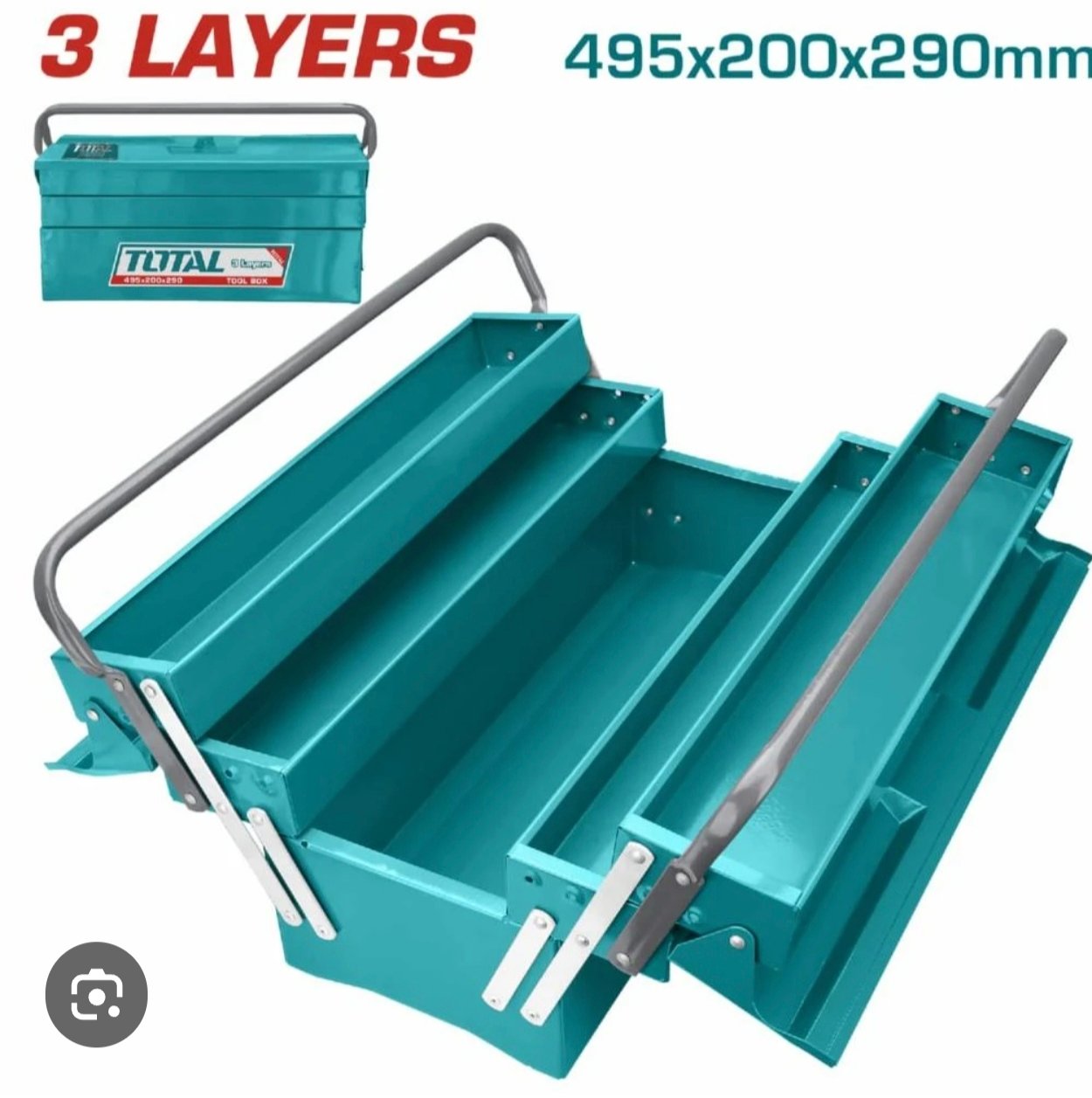 CAJA DE HERRAMIENTAS METAL 3 CAPAS 40X20X29CM THT10701 TOTAL