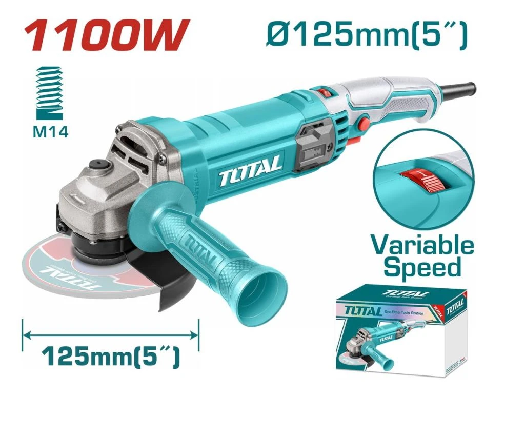 AMOLADORA 1100W 125MM INT.GATILLO TG11012556 TOTAL