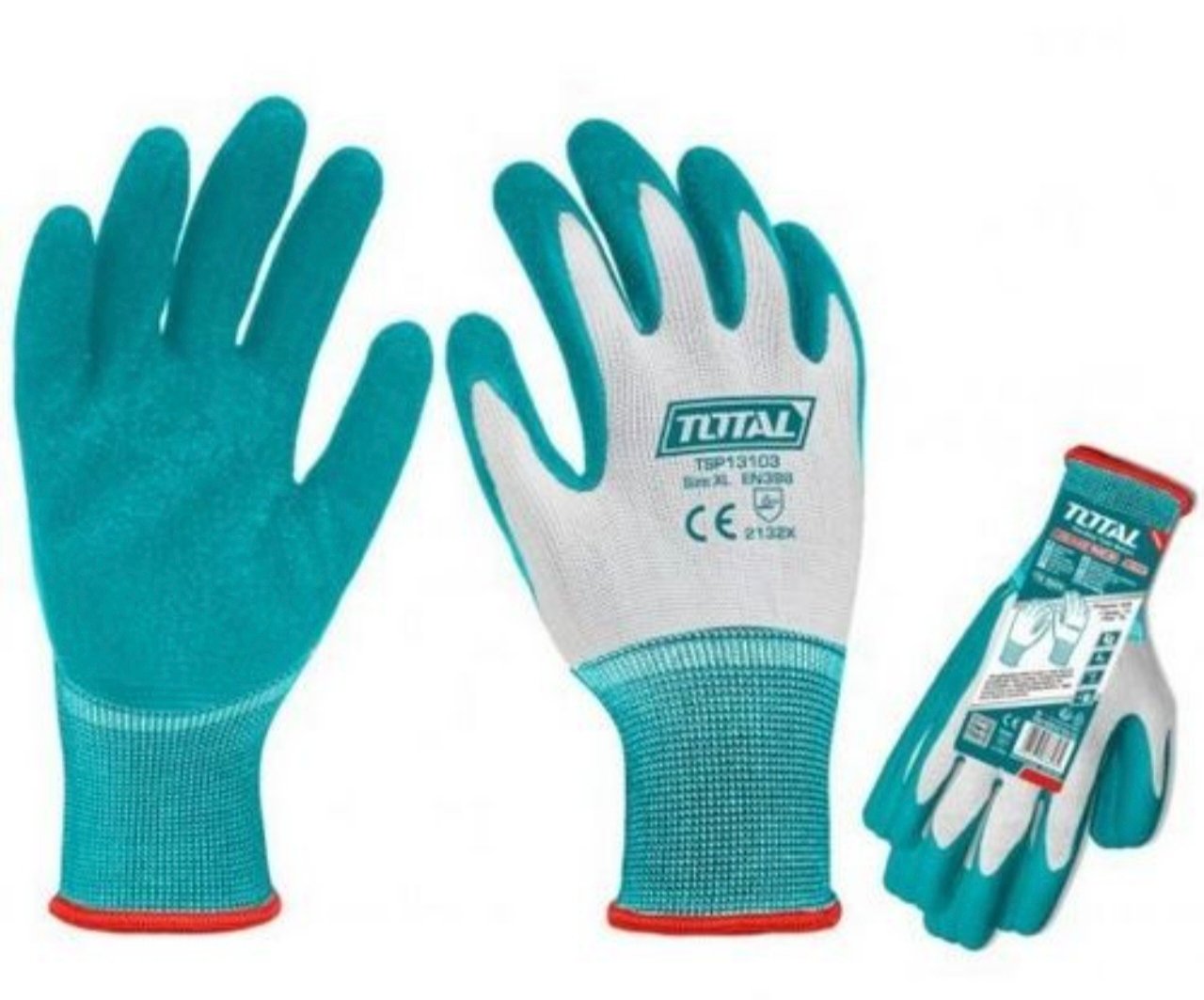 GUANTE DE LATEX POLYESTER XL TSP13103 TOTAL